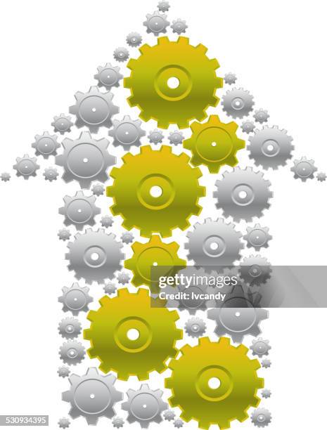 gear arrow - scrap metal stock illustrations