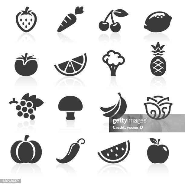 ilustrações de stock, clip art, desenhos animados e ícones de frutas e veg ícones - cogumelo comestível