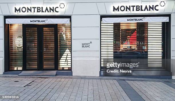 montblanc store - montblanc designer label stockfoto's en -beelden