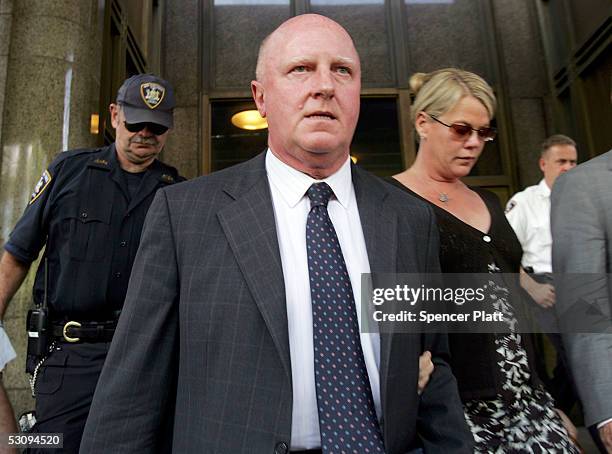 Former Tyco chief executive L. Dennis Kozlowski leaves the Manhattan Criminal Court after being found guilty on all but one charge June 17, 2005 in...