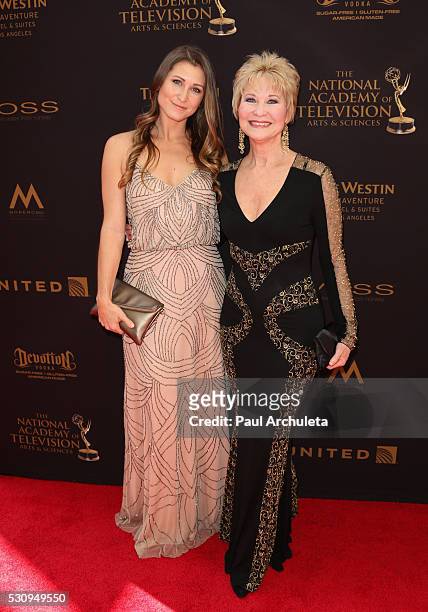 Actors Dee Wallace and Gabrielle Stone attend the 2016 Daytime Emmy Awards at The Westin Bonaventure Hotel on May 1, 2016 in Los Angeles, California.