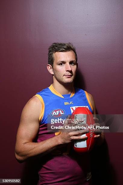 Billy Evans poses during a Brisbane Lions AFL portrait shoot at The Gabba on May 12, 2016 in Brisbane, Australia.