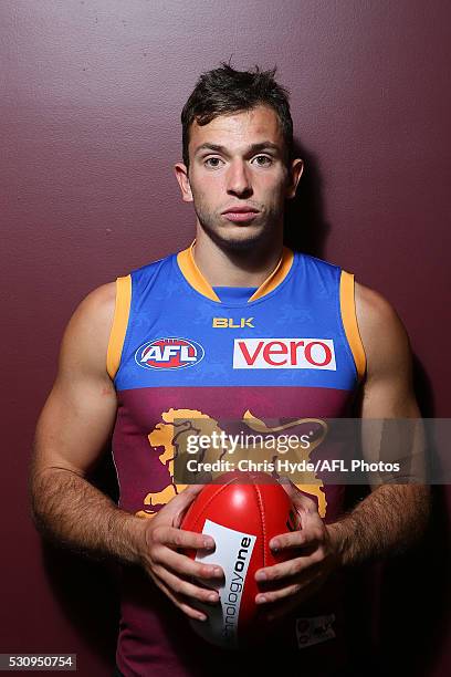 Jackson Paine poses during a Brisbane Lions AFL portrait shoot at The Gabba on May 12, 2016 in Brisbane, Australia.