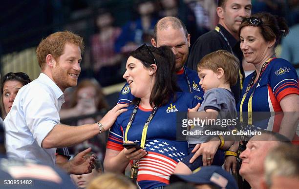 Prince Harry attends the the Jaguar Landrover Challenge wheelchair rugby match at the Invictus Games Orlando 2016 at ESPN Wide World of Sports on May...
