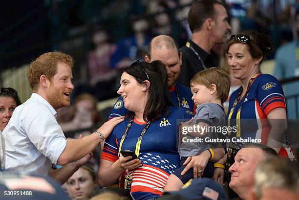 Prince Harry attends the the Jaguar Landrover Challenge wheelchair rugby match at the Invictus Games Orlando 2016 at ESPN Wide World of Sports on May...