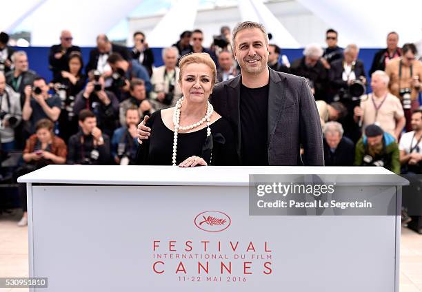 Actress Dana Dogaru and actor Mimi Branescu attend the "Sieranevada" photocall during the 69th annual Cannes Film Festival at the Palais des...