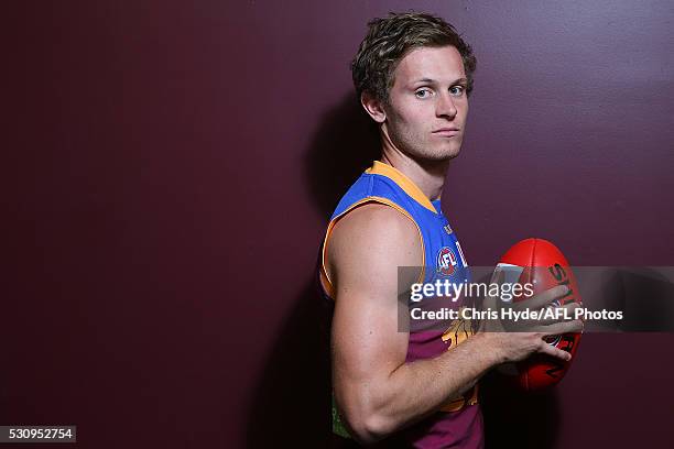 Ryan Lester poses during a Brisbane Lions AFL portrait shoot at The Gabba on May 12, 2016 in Brisbane, Australia.