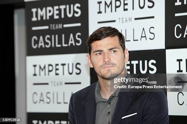 Iker Casillas attends a photocall to present 'Impetus Team Casillas' at the Colegio Oficial de Arquitectos on May 11, 2016 in Madrid.