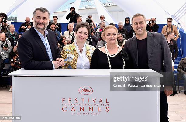 Director Cristi Puiu, producer Anca Puiu, actors Dana Dogaru and Mimi Branescu attend the "Sieranevada" photocall during the 69th annual Cannes Film...