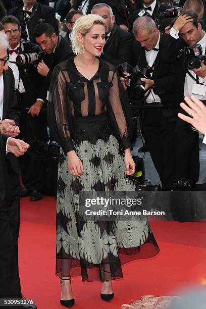 Kristen Stewart attends the screening of "Cafe Society" at the opening gala of the annual 69th Cannes Film Festival at Palais des Festivals on May...