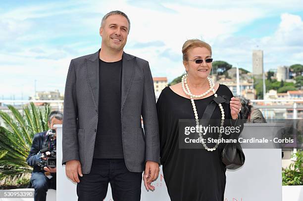 Actor Mimi Branescu and actress Dana Dogaru attend the "Sieranevada" photocall during the 69th annual Cannes Film Festival at the Palais des...