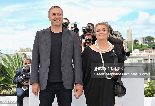 Actor Mimi Branescu and actress Dana Dogaru attend the "Sieranevada" photocall during the 69th annual Cannes Film Festival at the Palais des...