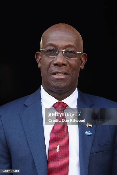 Trinidad and Tobago's Prime Minister Keith Rowley arrives at Lancaster House for the international anti-corruption summit on May 12, 2016 in London,...
