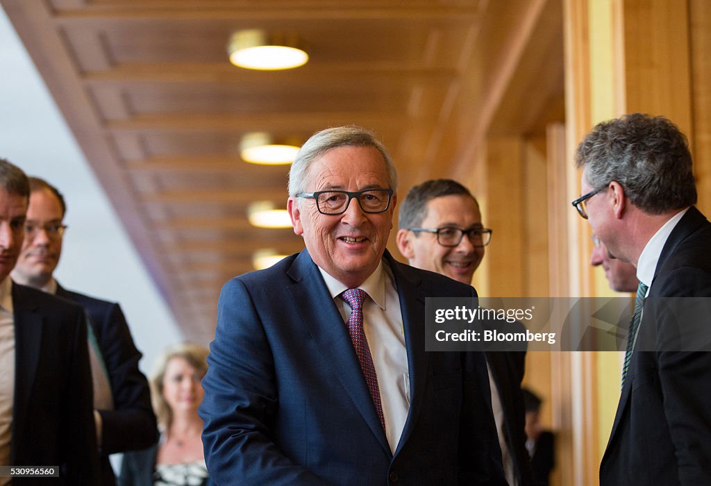 Germany's Chancellor Angela Merkel And President Of European Commission Jean-Claude Juncker Attend Europe in Crisis Mode Panel Discussion