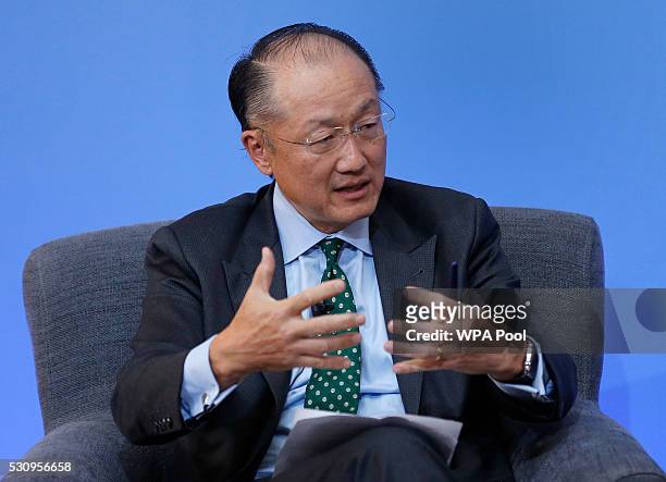 World Bank President Jim Yong Kim speaks during a panel discussion at the international anti-corruption summit on May 12, 2016 in London, England....