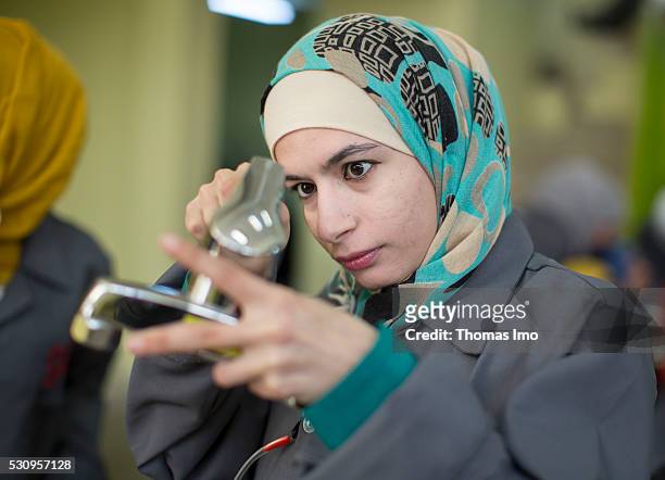 Amman, Irbid In a vocational school in the Jordanian Irbid Syrian refugees are trained as a plumber inside on April 04, 2016 in Amman, Irbid.