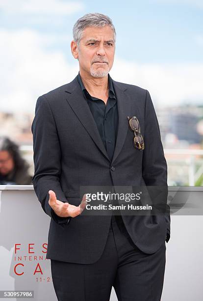 George Clooney attends the "Money Monster" Photocall at the annual 69th Cannes Film Festival at Palais des Festivals on May 12, 2016 in Cannes,...