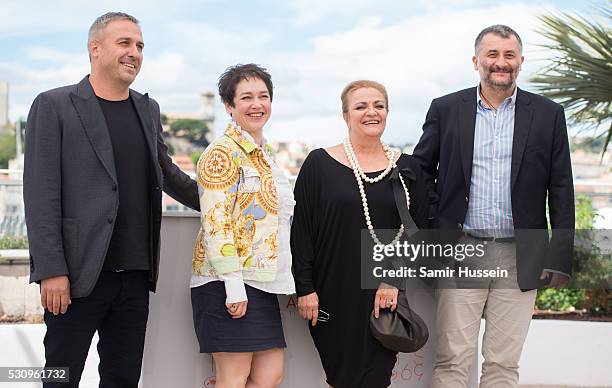 Actor Mimi Branescu, actress Dana Dogaru, producer Anca Puiu and director Cristi Puiu attend the "Sieranevada" Photocall at the annual 69th Cannes...