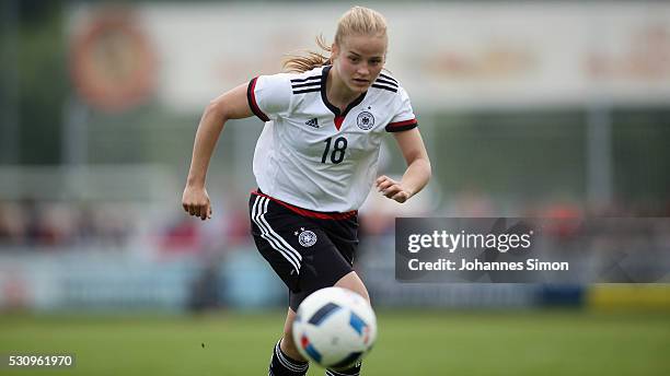 Lena Uebach of Germany in action during the U16 girl's international friendly between U16 girl's Germany and U16 girl's Austria at...