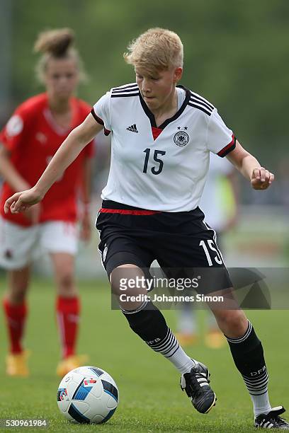 Paulina Krumbiegel of Germany in action during the U16 girl's international friendly between U16 girl's Germany and U16 girl's Austria at...