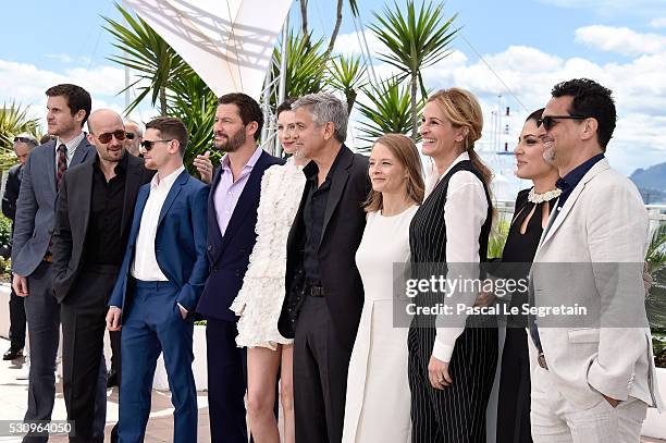 Screenwriter Jamie Linden, producer Daniel Dubiecki, actors Jack O'Connell, Dominic West, Caitriona Balfe, George Clooney, director Jodie Foster,...