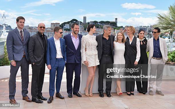 Screenwriter Jamie Linden, producer Daniel Dubiecki, actors Jack O'Connell, Dominic West, Caitriona Balfe, George Clooney, director Jodie Foster,...