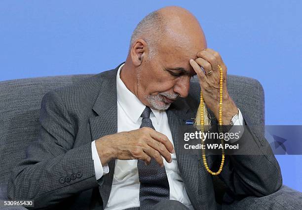 Afghan President Ghani during a panel discussion at the international anti-corruption summit on May 12, 2016 in London, England. Leaders from many of...