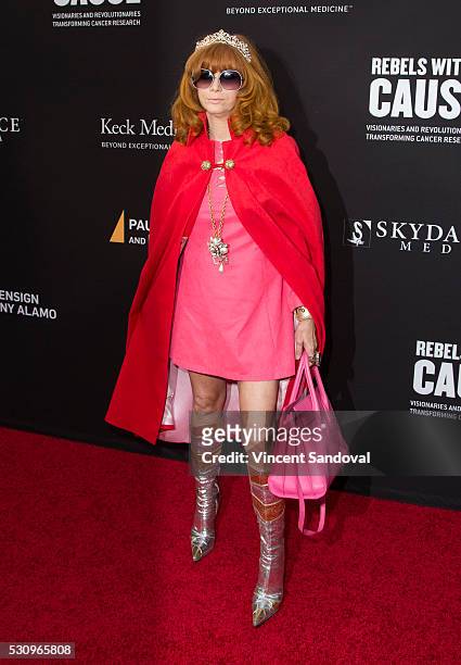 Linda Ramone attends the 3rd Biennial Rebels with a Cause Fundraiser at Barker Hangar on May 11, 2016 in Santa Monica, California.