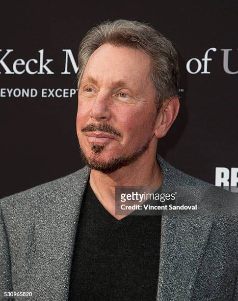 Larry Ellison attends the 3rd Biennial Rebels with a Cause Fundraiser at Barker Hangar on May 11, 2016 in Santa Monica, California.