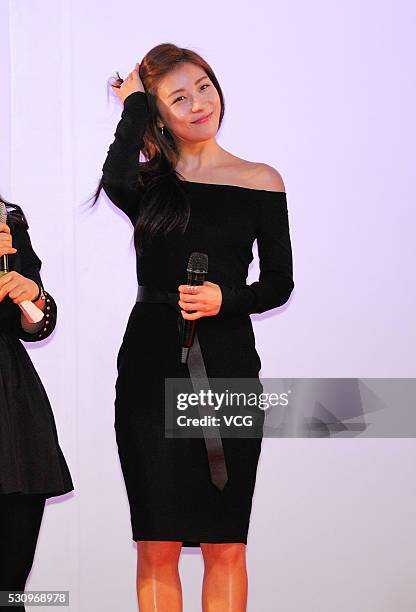 South Korean actress Ha Ji-won attends the opening ceremony Korea Brand & Entertainment Expo on Shenyang, Liaoning Province of China.