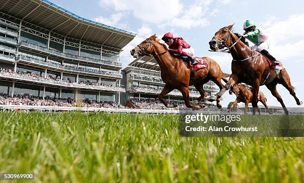 Frankie Dettori riding Wings Of Desire win The Betfred Dante Stakes at York racecourse on May 12, 2016 in York, England.