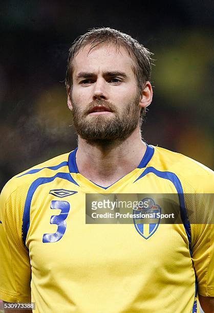 Olof Mellberg of Sweden during the Brazil v Sweden International Match at The Emirates Stadium , London , UK.
