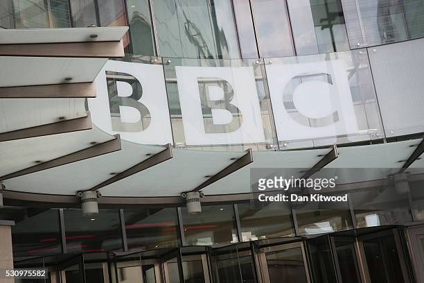 General view of Broadcasting House, the headquarters of the BBC on May 12, 2016 in London, England. A 'white paper' presented this morning by John...