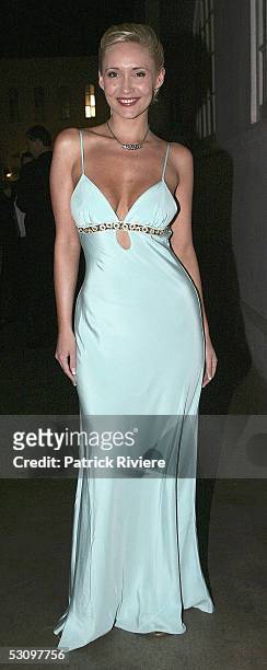 Model Bessie Bardot attends the "Cure Our Kids Ice Ball" at the Royal Hall of Industries, Fox Studios on June 18, 2005 in Sydney, Australia.