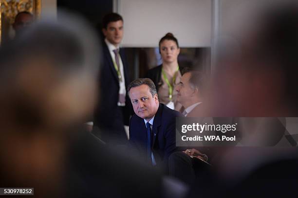 Prime Minister David Cameron attends the final session at the international anti-corruption summit on May 12, 2016 in London, England. Leaders from...