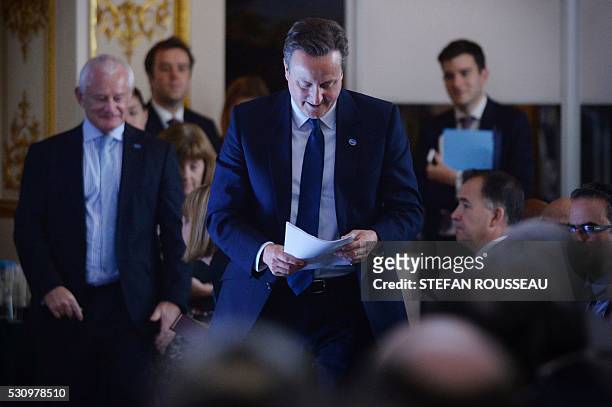British Prime Minister David Cameron speaks during the final session at the Anti-Corruption Summit London 2016 in London on May 12, 2016. David...