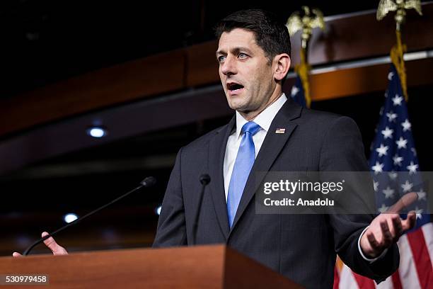 Speaker of the House Paul Ryan holds his weekly press conference and answers questions about his first meeting with Republican Presidential Candidate...