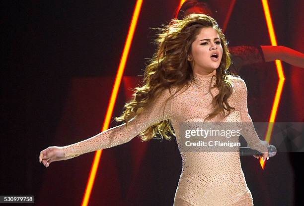 Singer Selena Gomez performs onstage during her 'Revival' tour at SAP Center on May 11, 2016 in San Jose, California.