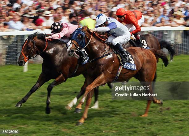 Mick Kinane and Cape Of Good Hope get the better of the Ryan Moore ridden Galeota to land The Golden Jubilee Stakes at York Racecourse on June 18,...