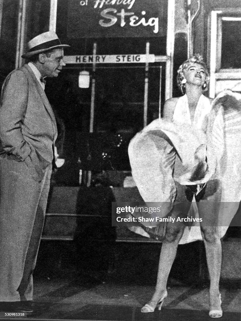 Marilyn Monroe With Tom Ewell From The Making Of "The Seven Year Itch"