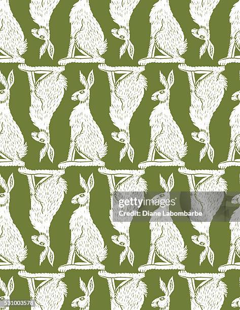 Botanical Pattern Rabbit Linocut 86 Linocut Printing Stock Photos, High-Res Pictures, and Images - Getty ...