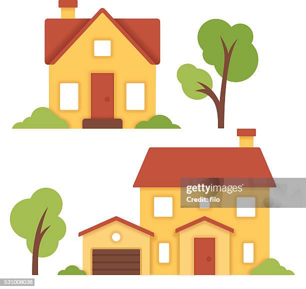 illustrazioni stock, clip art, cartoni animati e icone di tendenza di piccolo case - simple house exterior