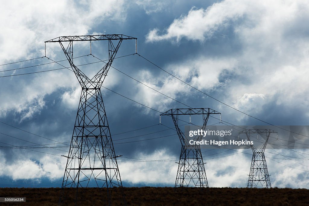 Electricity Pylons on Desert Road