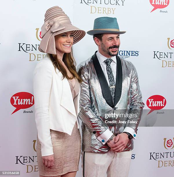 Gia SanAngelo and chef Johnny Iuzzini attends the 142nd Kentucky Derby at Churchill Downs on May 07, 2016 in Louisville, Kentucky.