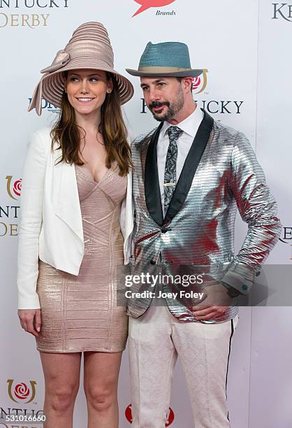 Gia SanAngelo and chef Johnny Iuzzini attends the 142nd Kentucky Derby at Churchill Downs on May 07, 2016 in Louisville, Kentucky.