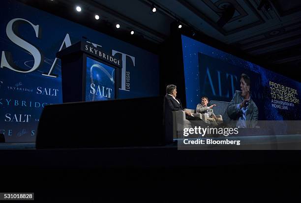 Author Michael Lewis speaks during the Skybridge Alternatives conference in Las Vegas, Nevada, U.S., on Thursday, May 12, 2016. The SALT Conference...