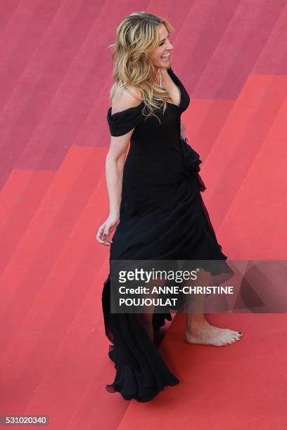 Actress Julia Roberts arrives on May 12, 2016 for the screening of the film "Money Monster" at the 69th Cannes Film Festival in Cannes, southern...