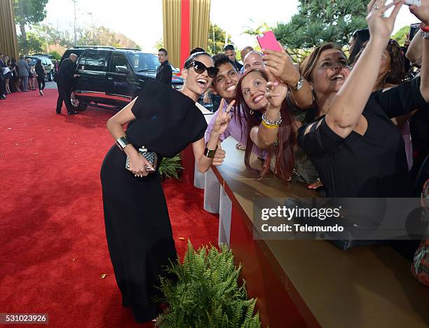 Red Carpet -- Pictured: Natalia Jimenez arrive at the 2014 Billboard Latin Music Awards, from Miami, Florida at the BankUnited Center, University of...