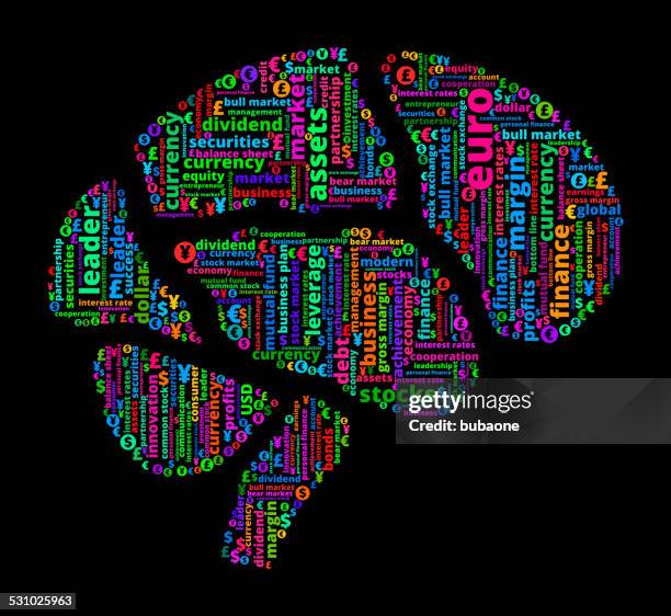 illustrations, cliparts, dessins animés et icônes de cerveau d'affaires et de la finance word cloud - cortex visuel