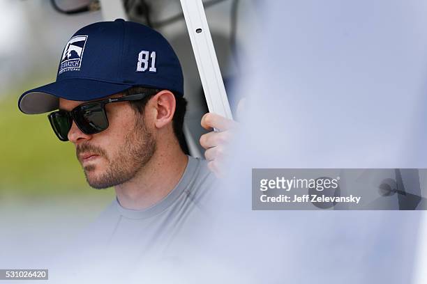 Ryan Truex, driver of the SeaWatch Toyota, practices for the NASCAR Camping World Truck Series at Dover International Speedway on May 12, 2016 in...